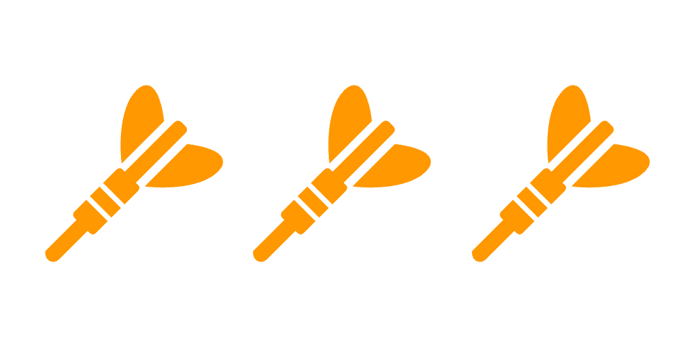 ダーツのルールでは3本セットが基本