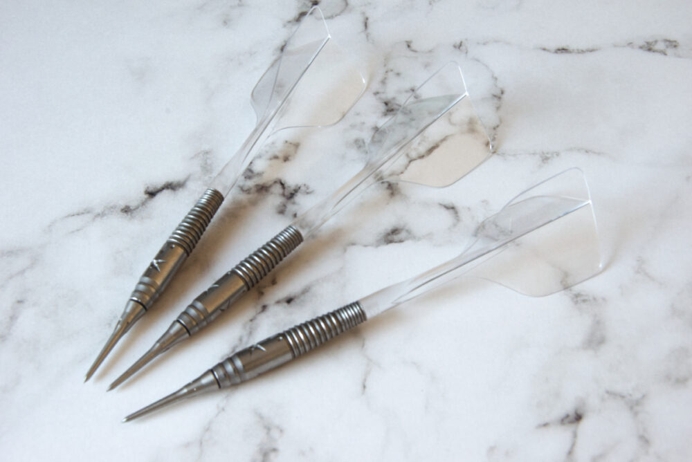 コンドルフライトアックスのダーツにセッティングした様子