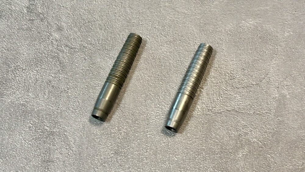超音波洗浄機で洗浄したバレルのビフォーアフター
